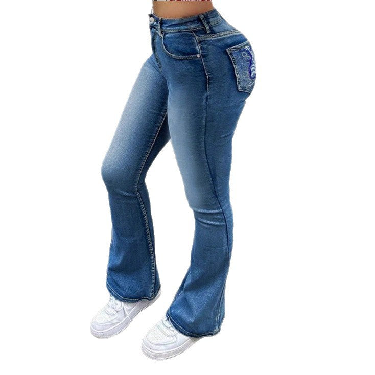 Damen Hochtaillierte Bootcut-Jeans mit formendem Bund und leichtem Schlag Shop Nory