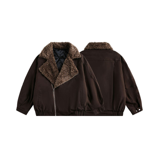 Herren Kurzblouson im Pilotenstil mit großzügigem Teddy‑Fellkragen und elastischem Bund Shop Nory