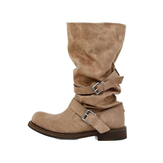 Damen Kniehohe Motorrad-Bikerstiefel Shop Nory