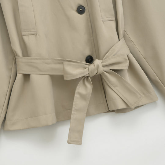 Damen Kurztrench mit Bindegürtel und weitem Arm Shop Nory