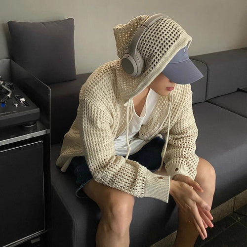 Herren Atmungsaktive Strickjacke mit Kapuze Shop Nory