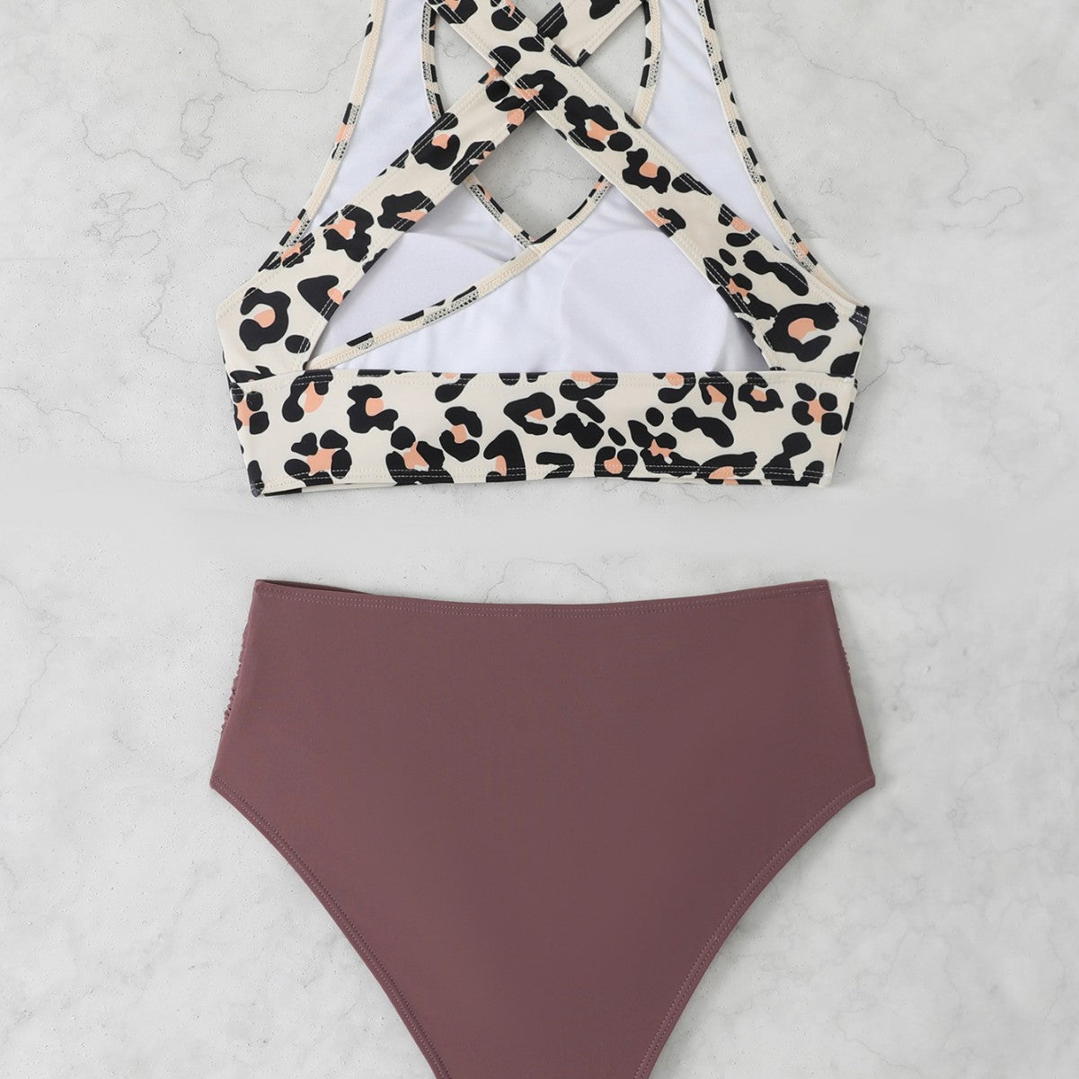 Damen Sportlicher Bikini-Set mit modischem Leo-Design