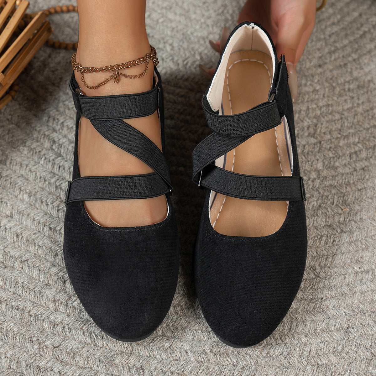 Damen elegante Wedges mit verstellbarem Riemendesign
