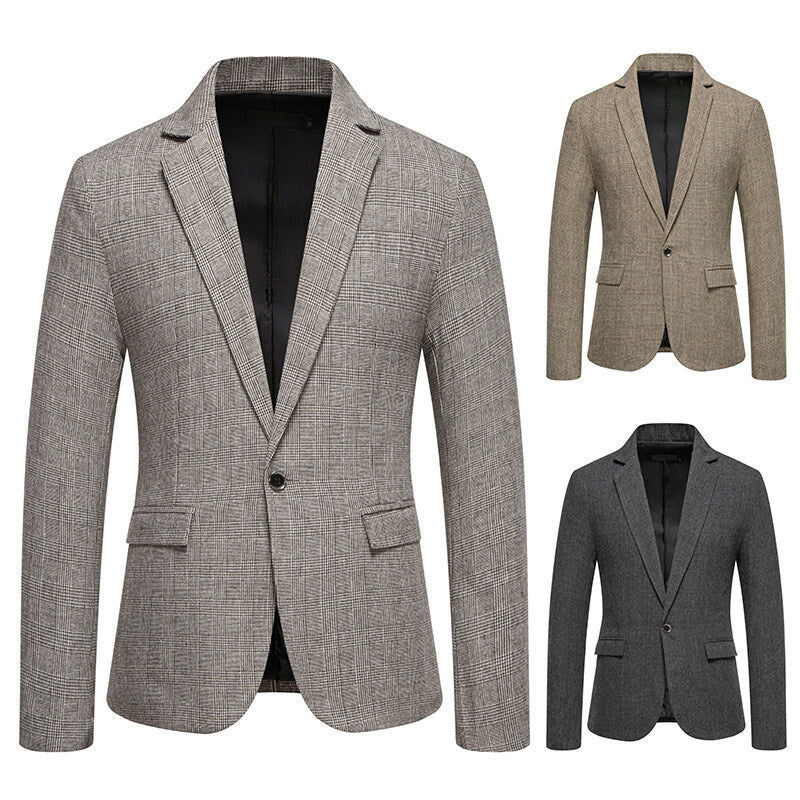 Herren Tailliertes Glencheck-Sakko mit Ein-Knopf-Verschluss und Pattentaschen Shop Nory