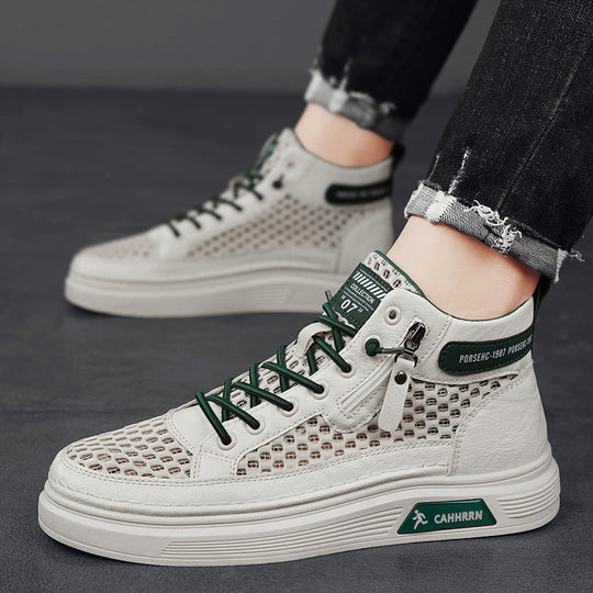 Damen High-Top Sneakers mit atmungsaktivem Netzdesign und dämpfender Sohle