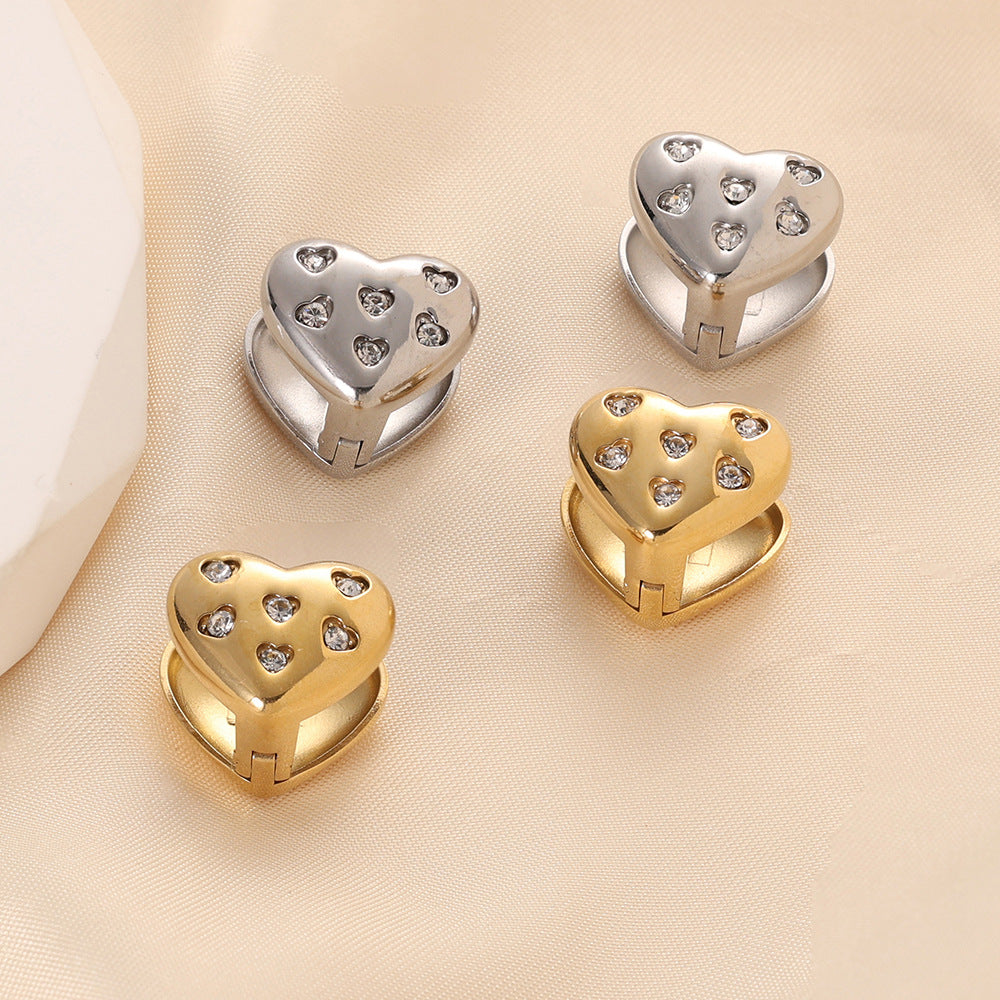 Damen Ohrringe mit herzförmigem Design und funkelnden Zirkonia Shop Nory