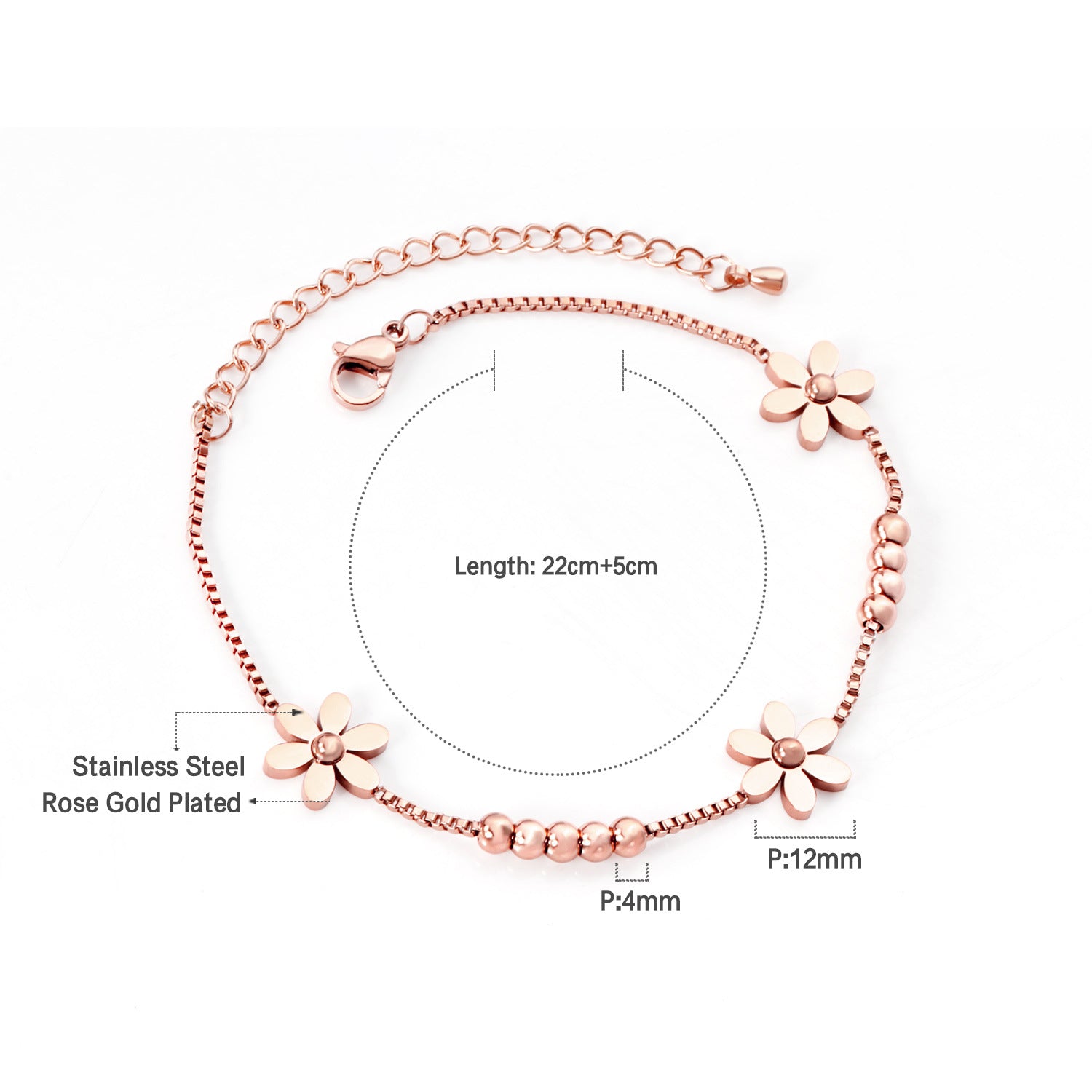Damen Armband mit floralen Akzenten und eleganter Goldplattierung Shop Nory