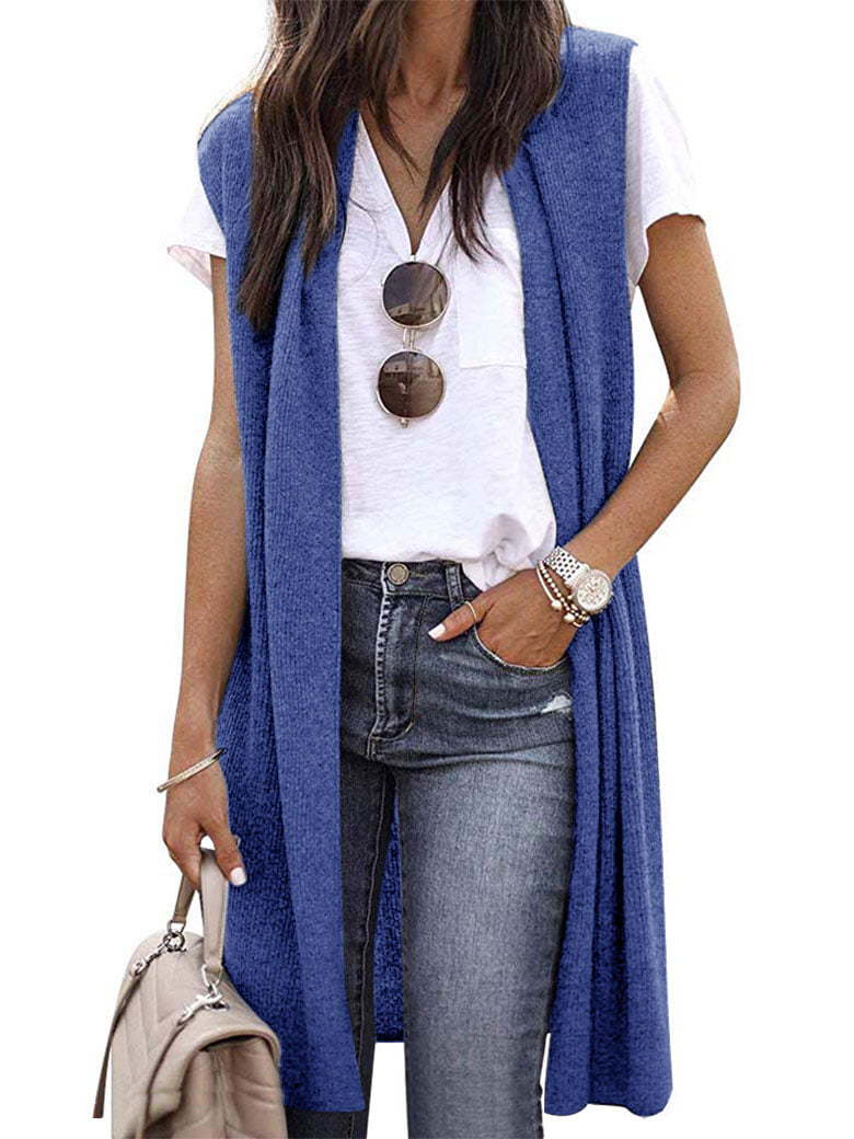 Damen Elegante Langstrickweste im lässigen Stil Shopnory