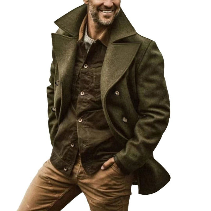 Herren Wollmantel mit Elegantem Schnitt & Peacoat-Design