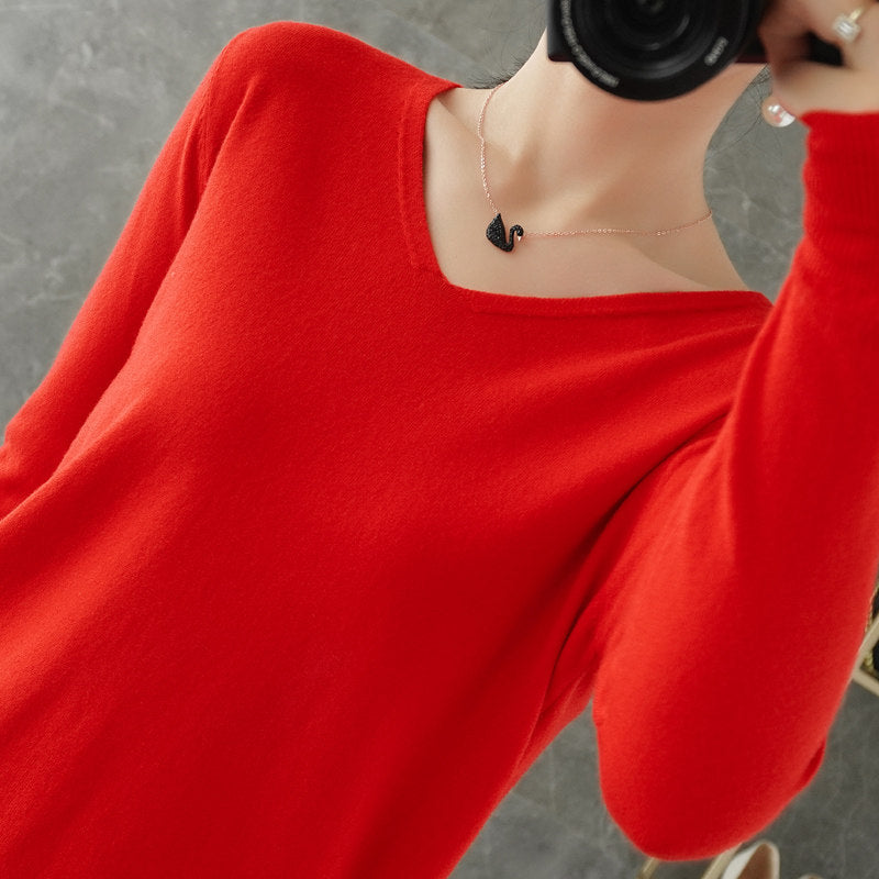 Damen leichter V-Ausschnitt Kaschmir-Look Feinstrickpullover Shop Nory