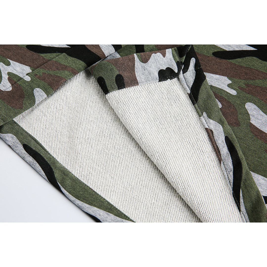 Damen Midi-Rock im Camouflage-Style mit elastischem Bund und Kordelzug Shop Nory