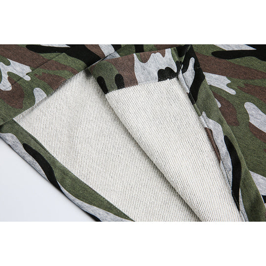 Damen Midi-Rock im Camouflage-Style mit elastischem Bund und Kordelzug Shop Nory