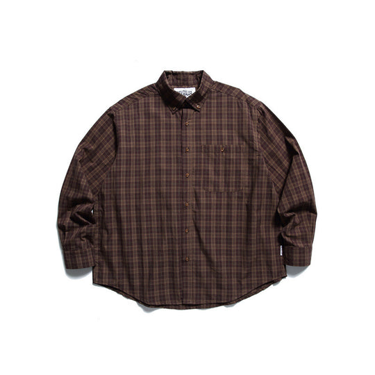 Herren Oversize-kariertes Button-Down-Hemd mit Brusttasche und abgerundetem Saum Shop Nory