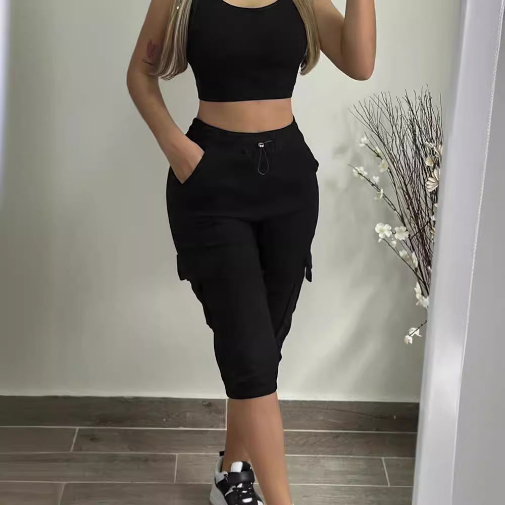 Damen Cargo-Jogginghose mit praktischen Taschen und elastischem Bündchen