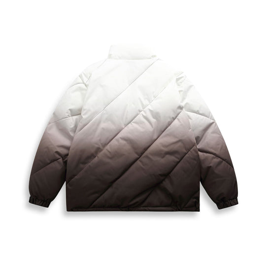 Unisex Kurz geschnittene wattierte Jacke mit Ombre‑Verlauf und diagonal gesteppter Struktur Shop Nory