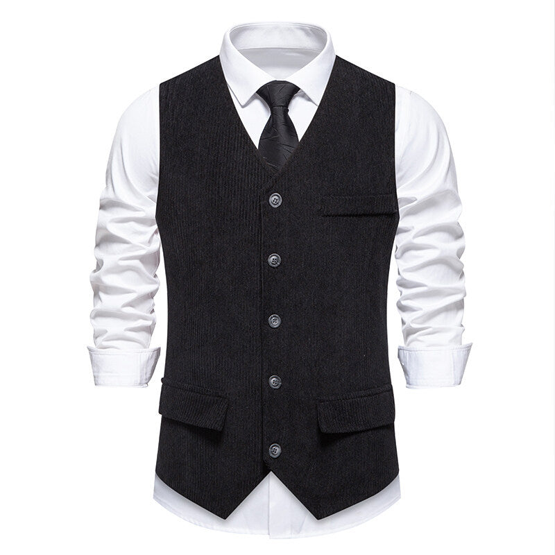 Herren elegante Anzugweste mit feinen strukturierten Details