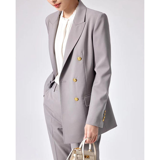 Damen Doppelreihiger Tailoring-Blazer mit Goldknöpfen und figurformenden Abnähern Shop Nory