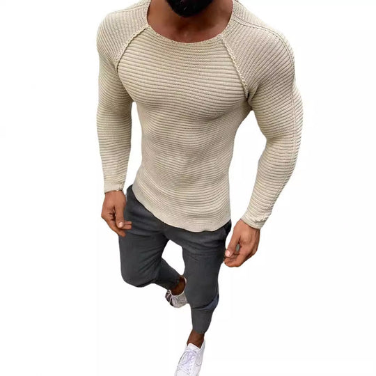 Herren Langarm Strickshirt mit eleganter Struktur