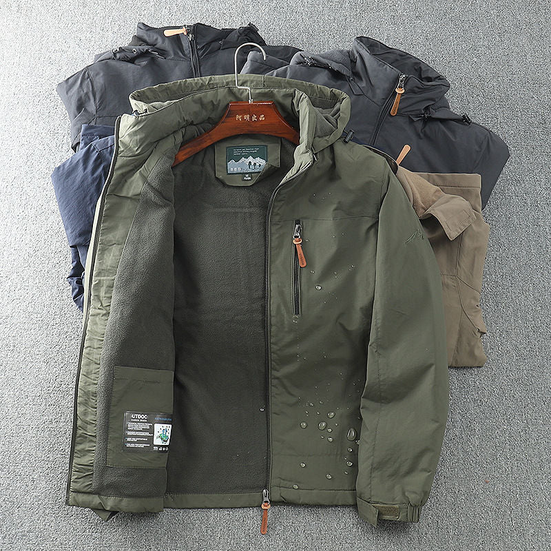 Herren Warm gefütterte Funktionsjacke mit verstellbarer Kapuze Shop Nory