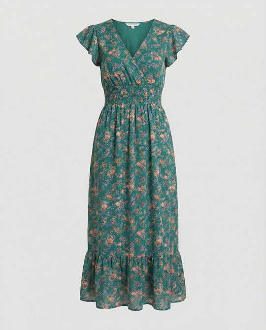 Damen Blumenkleid Maxikleid Boho