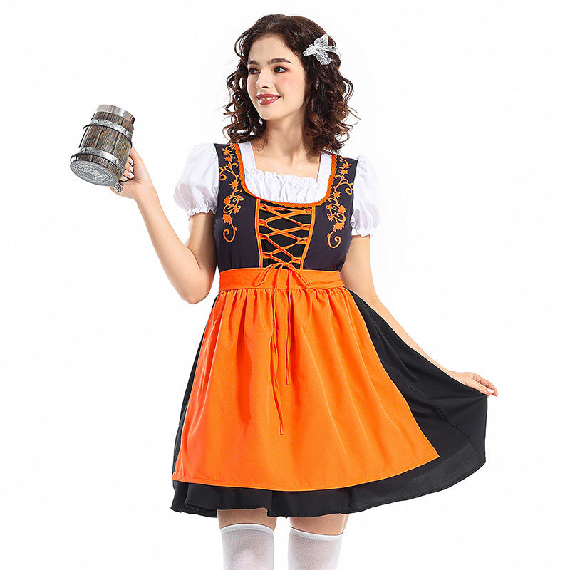 Damen nan traditionelles Dirndlkleid mit dekorativer Schnürung und abnehmbarer Schürze Shop Nory