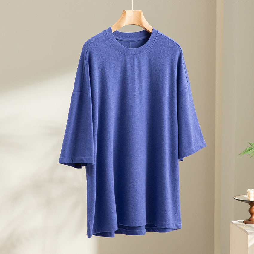 Herren Oversized T-Shirt aus hochwertigem Baumwollmix mit überschnittener Schulter und lockerem Fall Shop Nory