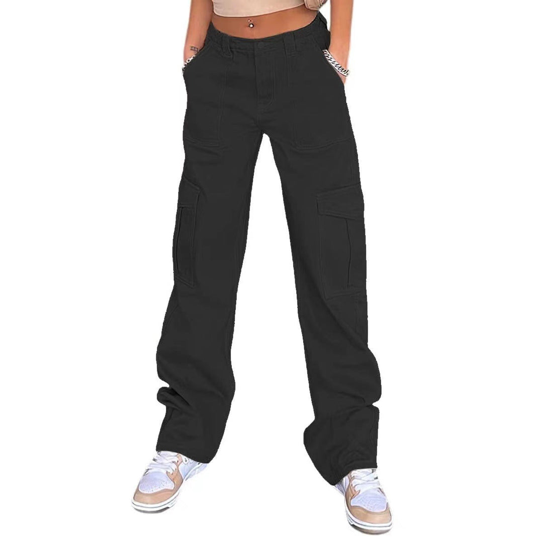 Damen Cargo-Hose mit praktischen Seitentaschen und weitem Schnitt