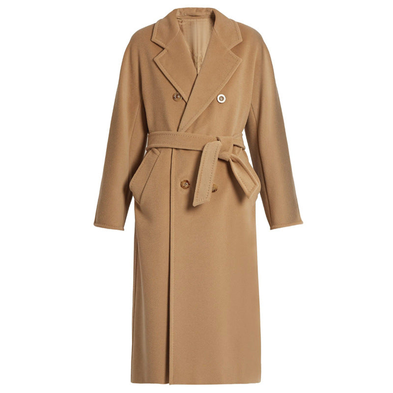 Damen Eleganter Doppeltbreasted Wollmantel Shop Nory