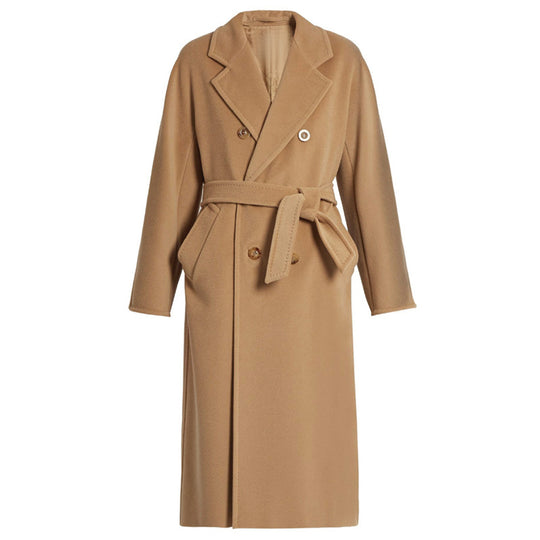 Damen Eleganter Doppeltbreasted Wollmantel Shop Nory