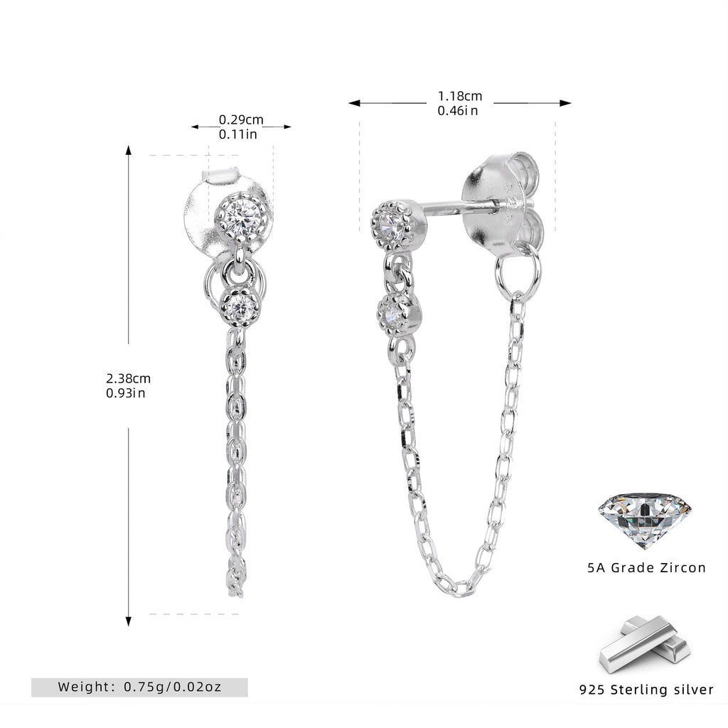 Damen Ohrhänger mit elegantem Ketten-Design aus 925 Sterling Silber Shop Nory