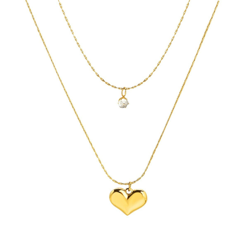 Damen Halskette mit funkelndem Herzanhänger und elegantem Zierdesign Shop Nory