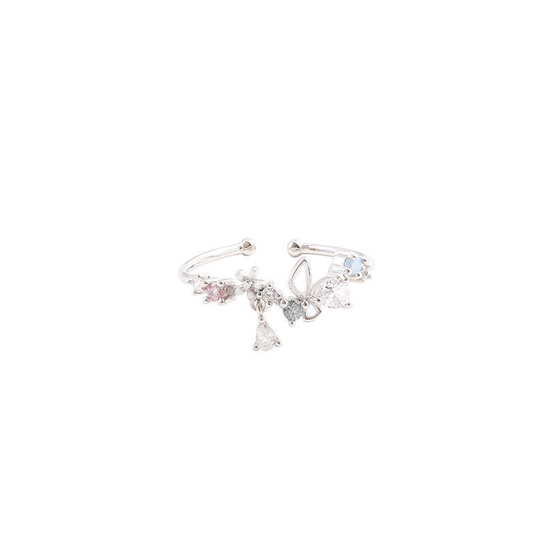 Damen Verspielter Blumenring mit funkelnden Zirkonia-Steinen Shop Nory