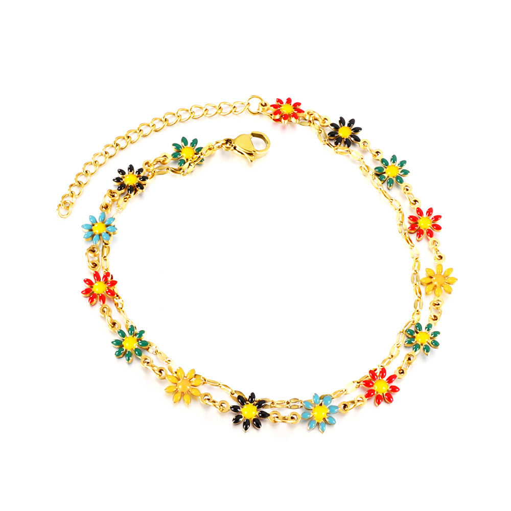 Damen Armband aus Edelstahl mit bunten Perlen und Sternenanhängern Shop Nory