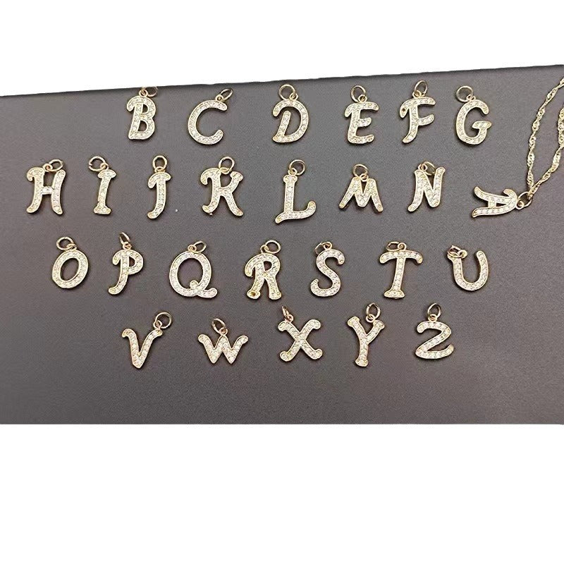 Damen Anhänger im eleganten Buchstabenstil mit funkelnden Zirkonia Shop Nory