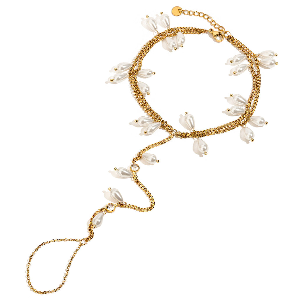 Damen Funkelndes Armband mit Perlenanhängern Shop Nory