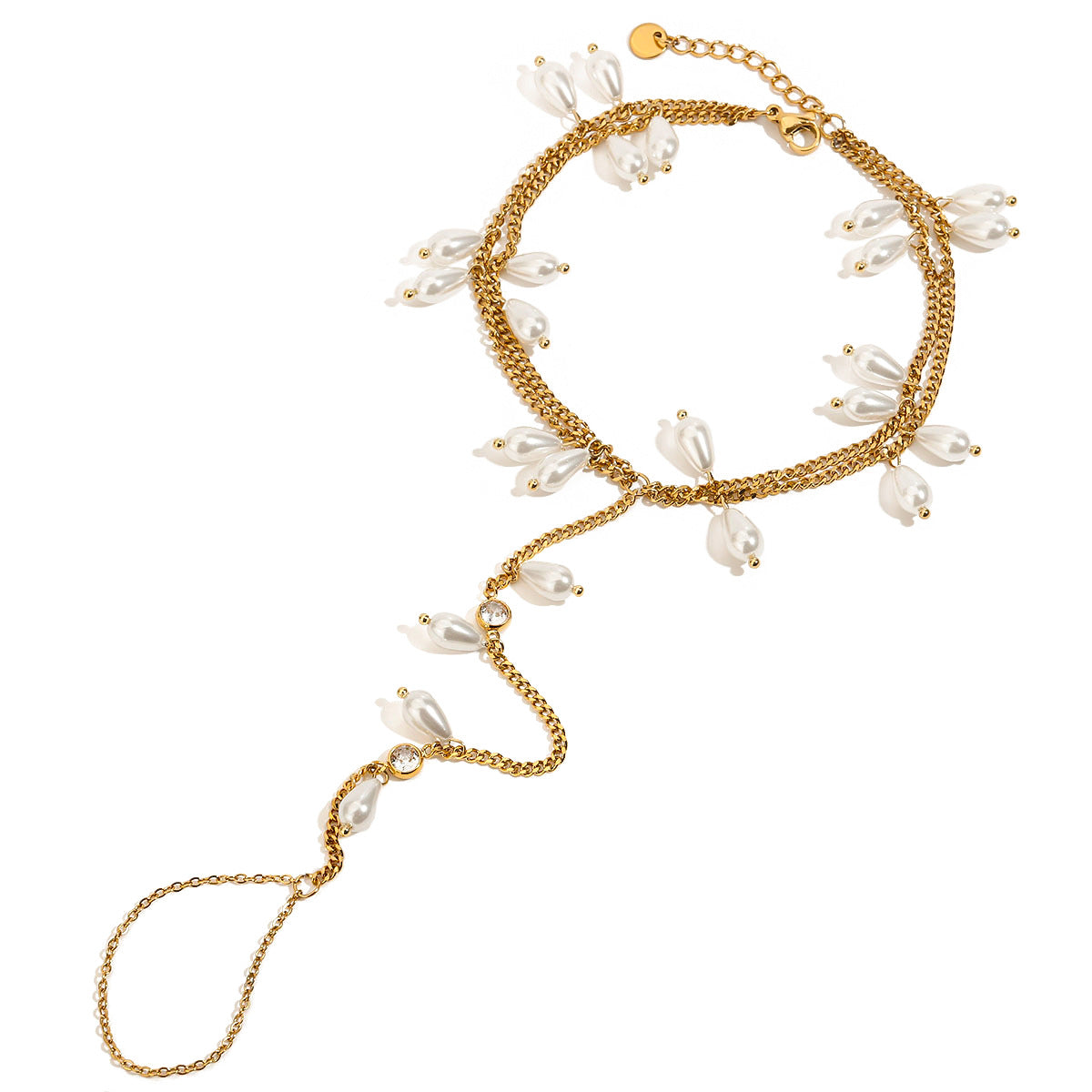 Damen Funkelndes Armband mit Perlenanhängern Shop Nory