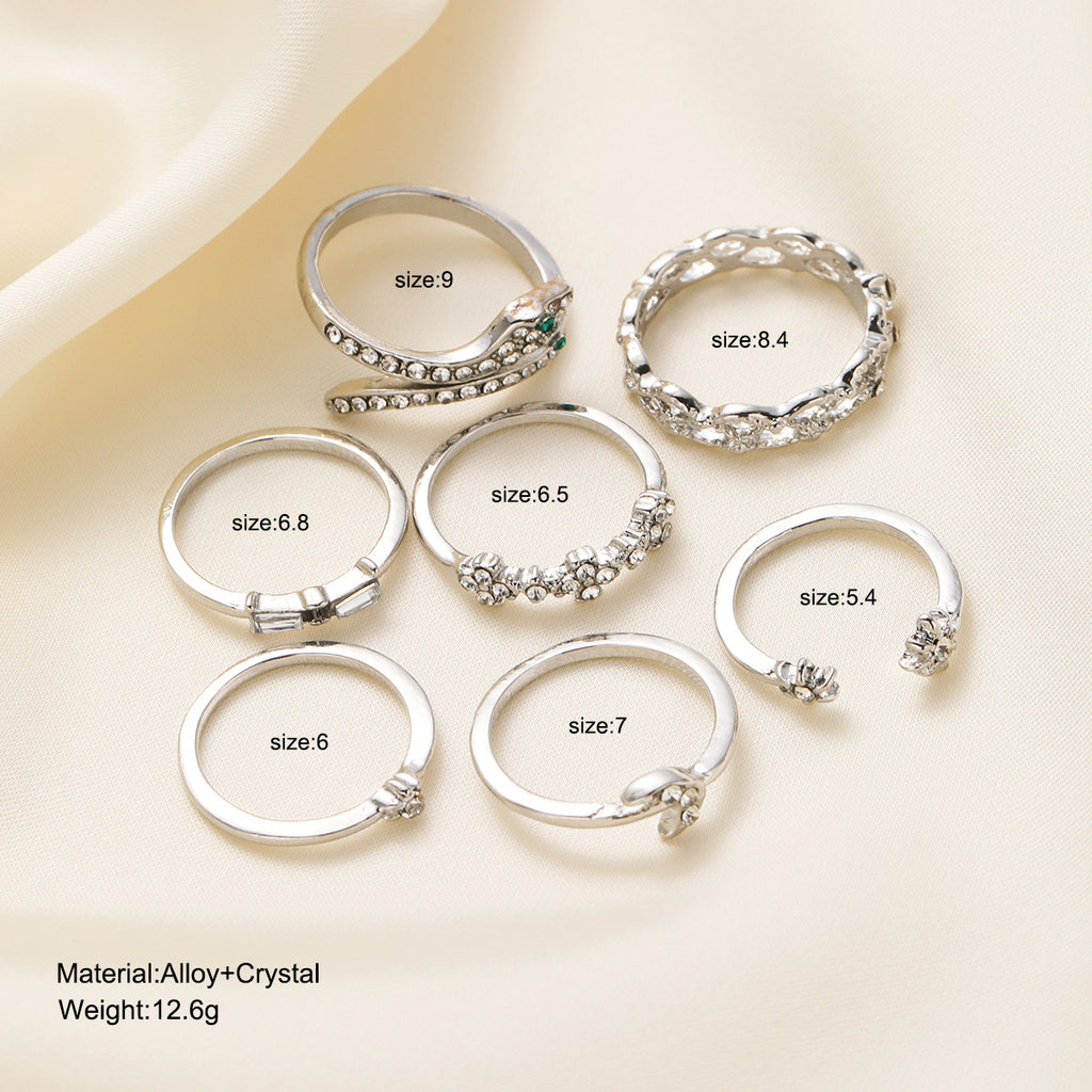 Damen Ring-Set mit funkelnden Akzenten und liebevollen Botschaften Shop Nory