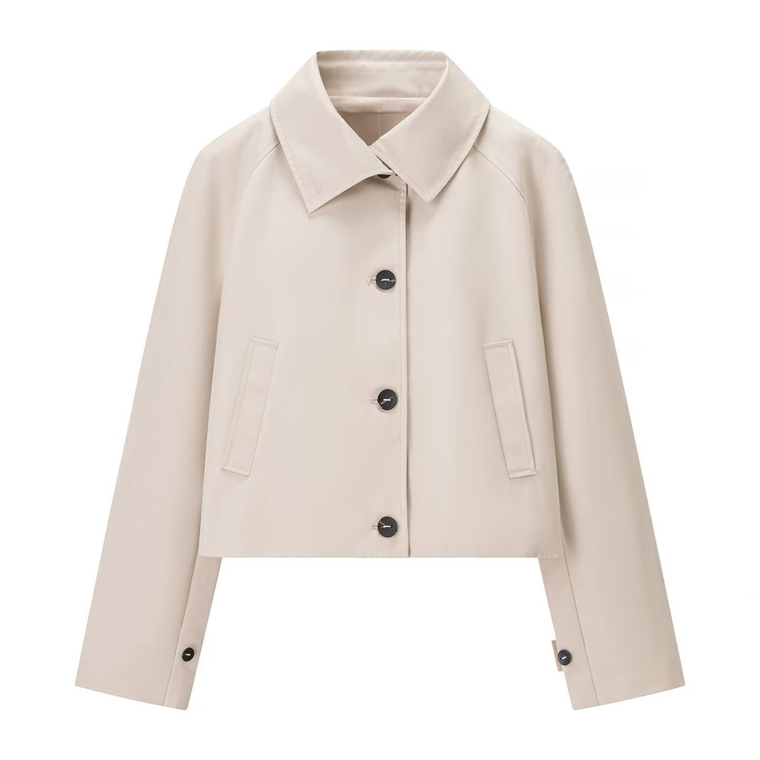 Damen Kurzjacke im Trenchstil mit kastiger Boxy‑Silhouette und Raglanärmeln Shop Nory