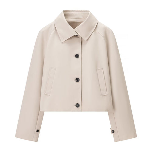 Damen Kurzjacke im Trenchstil mit kastiger Boxy‑Silhouette und Raglanärmeln Shop Nory