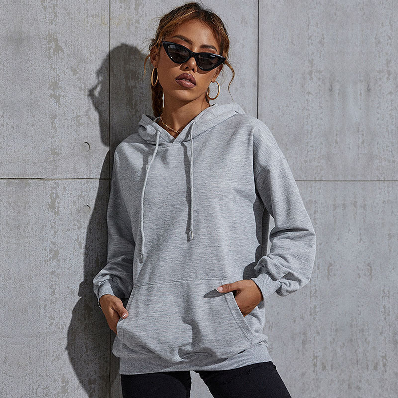 Damen Kapuzenpullover mit Statement-Backprint, Oversize‑Schnitt und gerippten Bündchen Shop Nory