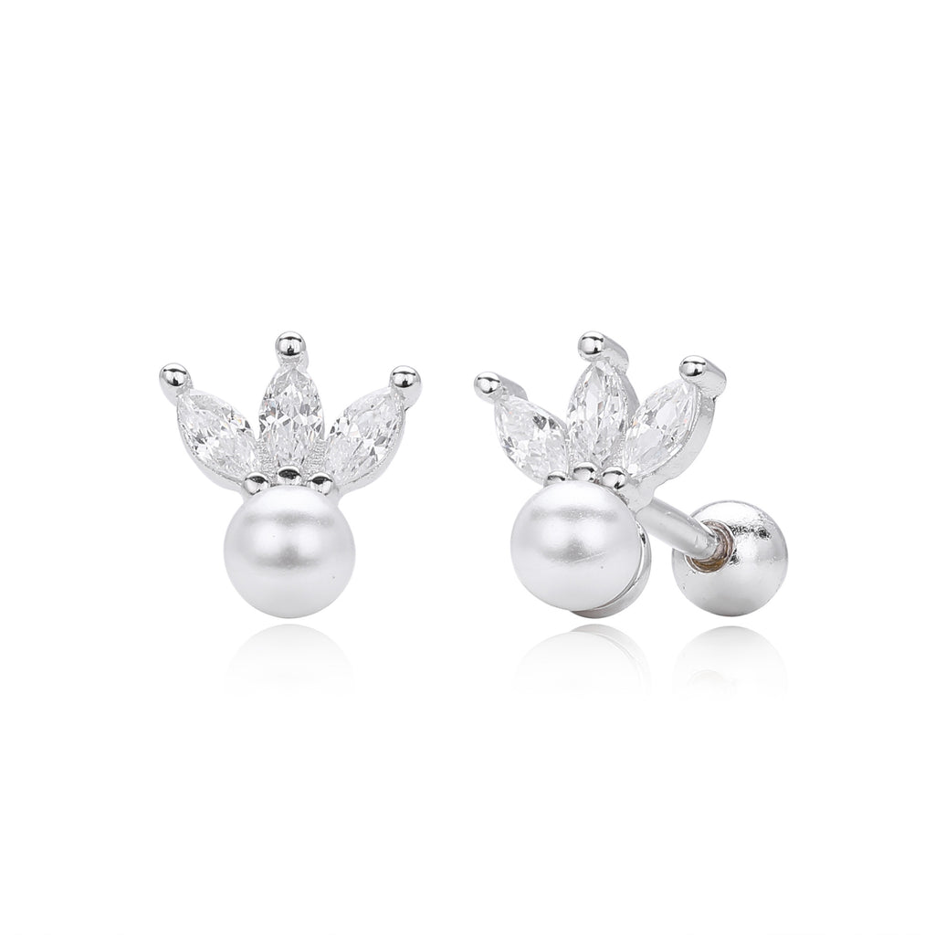 Damen Ohrstecker mit luxuriösem Zirkon-Anhänger und Perlendesign Shop Nory