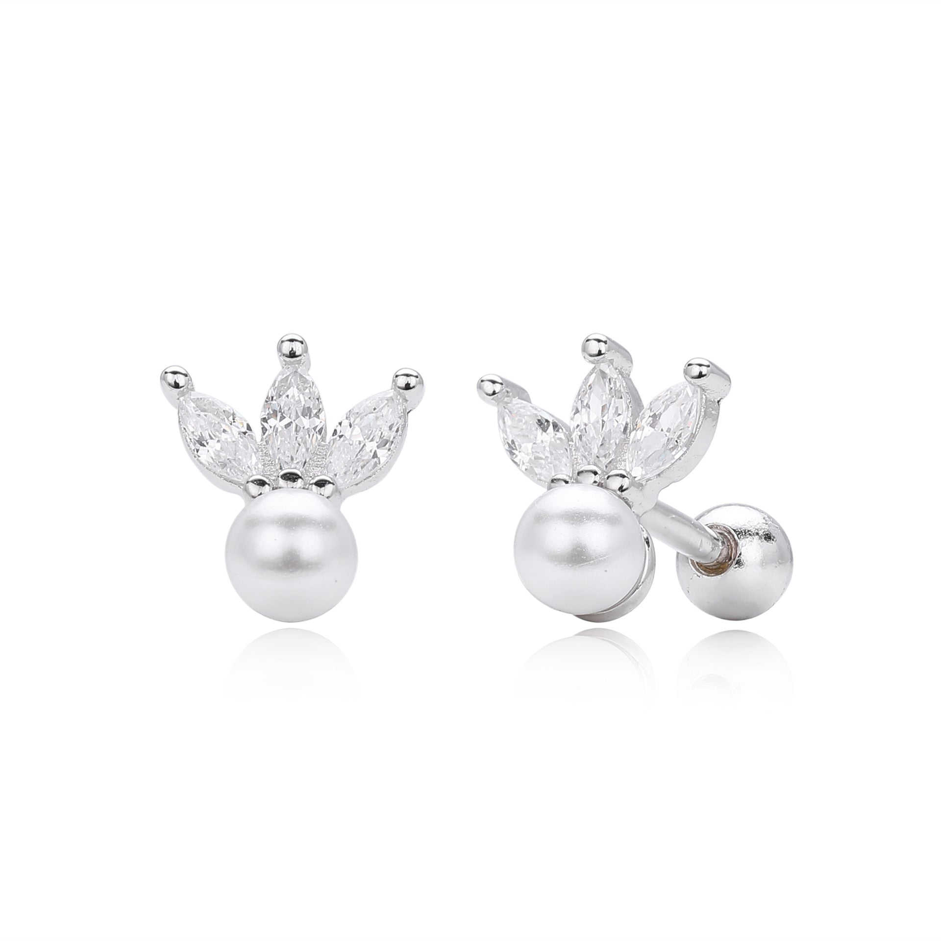 Damen Ohrstecker mit luxuriösem Zirkon-Anhänger und Perlendesign Shop Nory