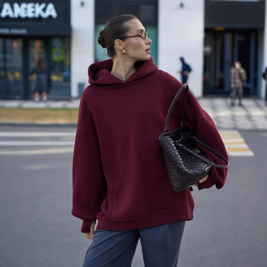 Damen Oversized Kapuzenpullover mit extra weitem Schnitt und Kängurutasche Shop Nory