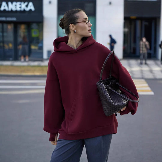 Damen Oversized Kapuzenpullover mit extra weitem Schnitt und Kängurutasche Shop Nory