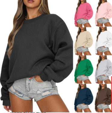 Damen nan oversized Rundhals-Sweatshirt aus Baumwollmix mit überschnittener Schulter, angerauter Innenseite und elastischen Bündchen Shop Nory