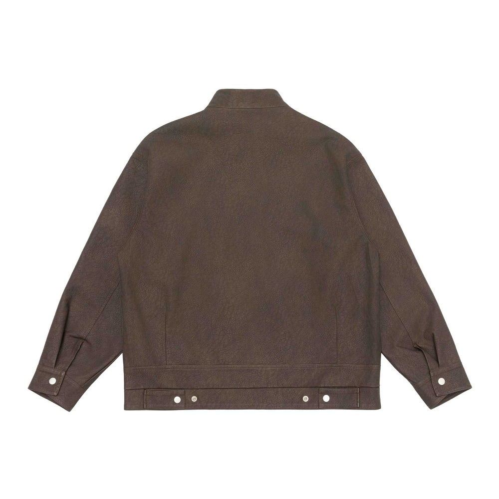 Unisex Boxy-Kunstleder-Blousonjacke mit Stehkragen und aufgesetzten Pattentaschen Shop Nory
