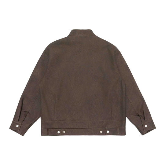 Unisex Boxy-Kunstleder-Blousonjacke mit Stehkragen und aufgesetzten Pattentaschen Shop Nory