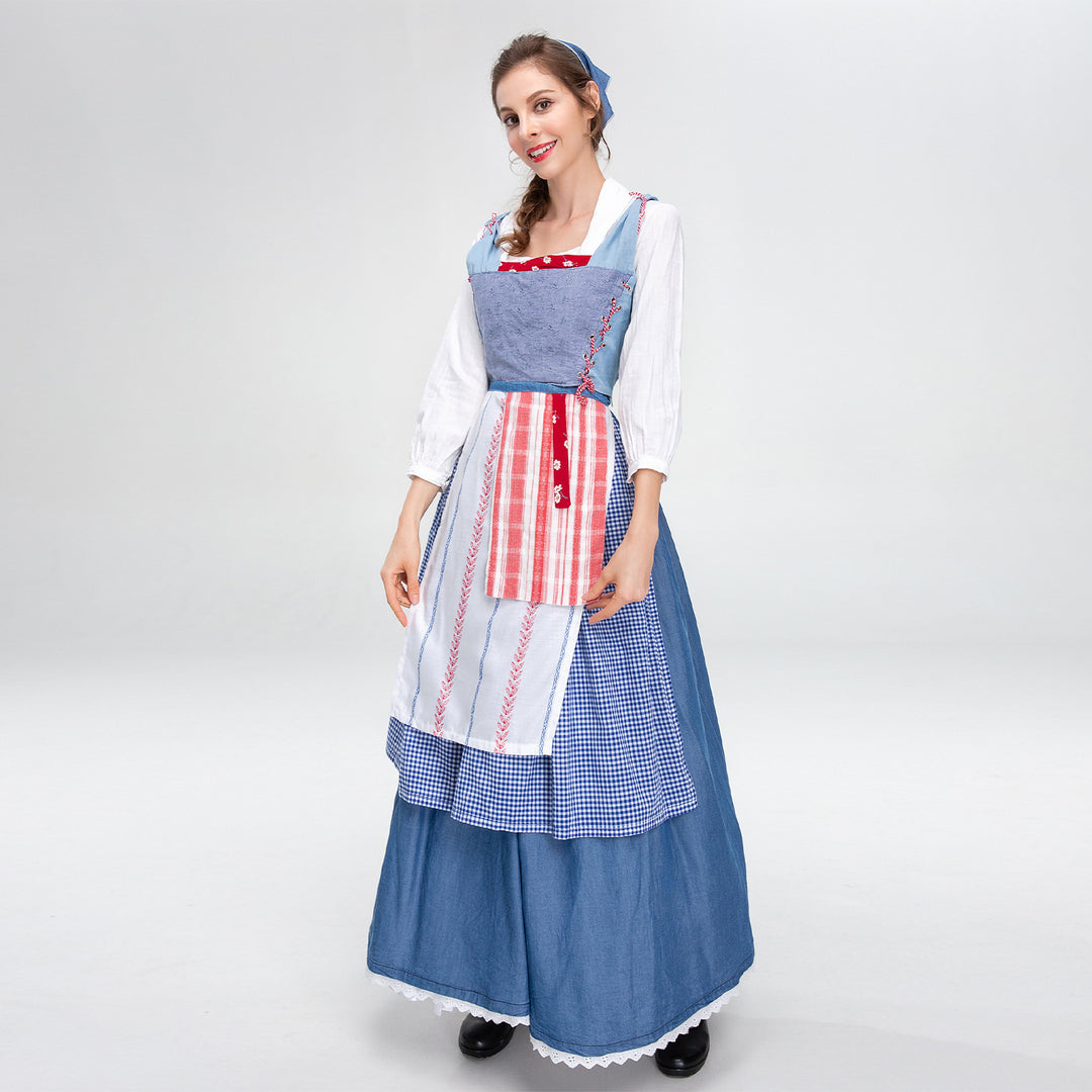Damen nan ländliches Trachtenkleid mit Latzmieder und mehrlagiger Schürze Shop Nory