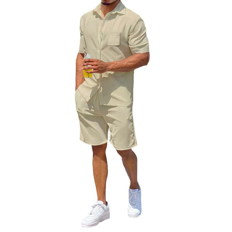 Herren lässiger Kurzoverall mit praktischen Taschen
