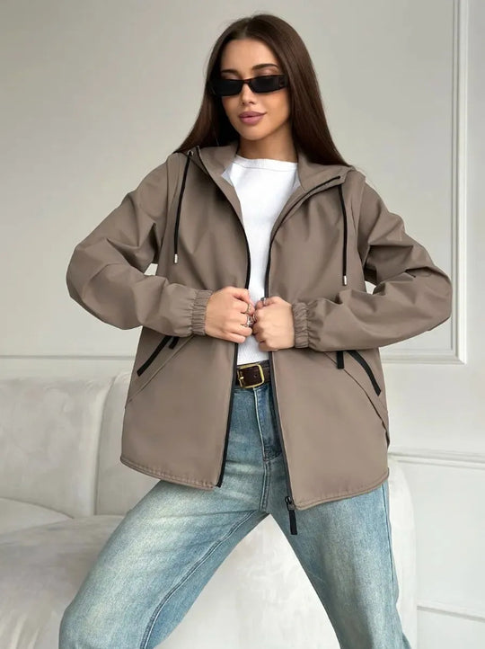 Damen leichte Windbreaker Jacke